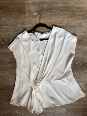 Zara Cream Twist-Front Top